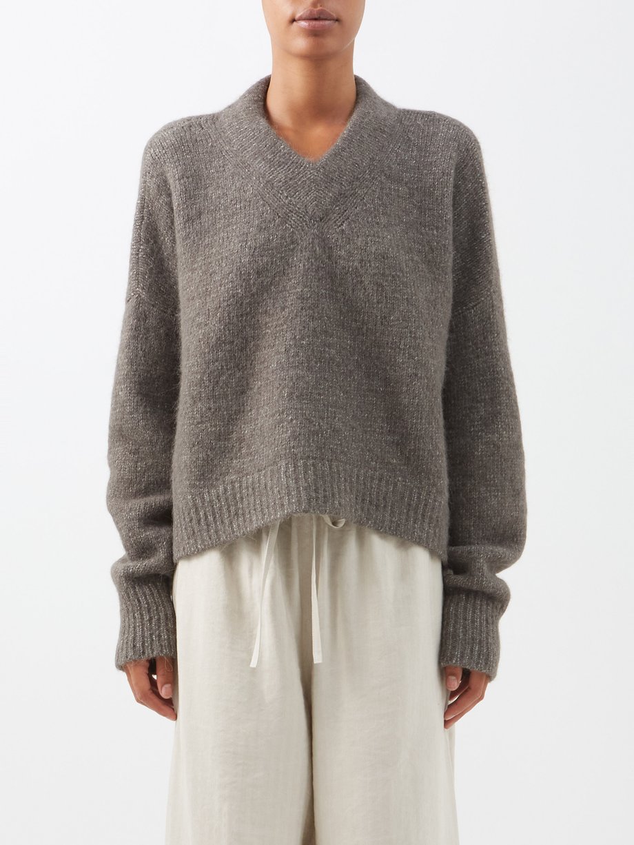 Grey Mélange Pima cotton-blend sweater | Lauren Manoogian ...