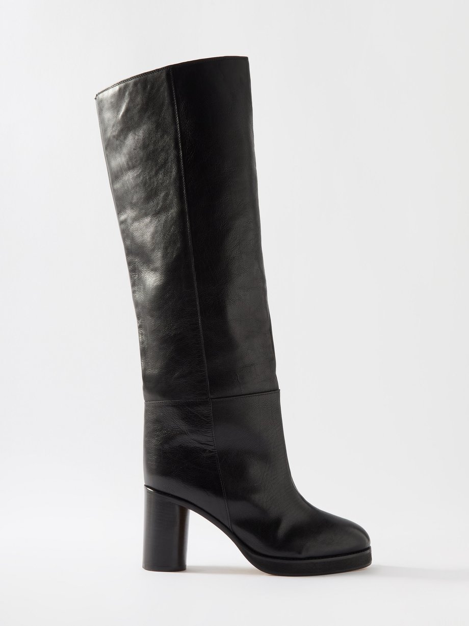Black Lelia over-the-knee leather boots | Isabel Marant 