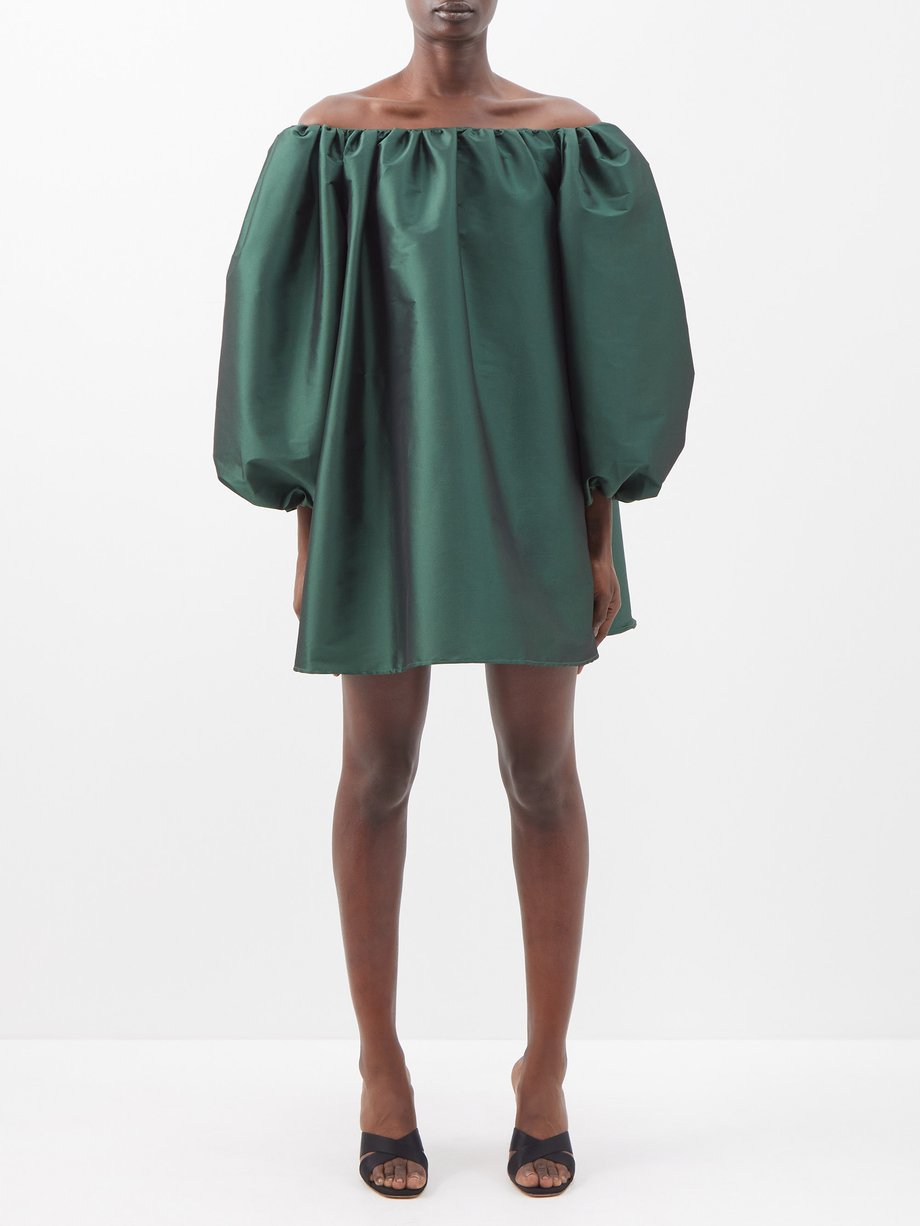 Green Bobby off-the-shoulder taffeta dress | BERNADETTE | MATCHESFASHION UK