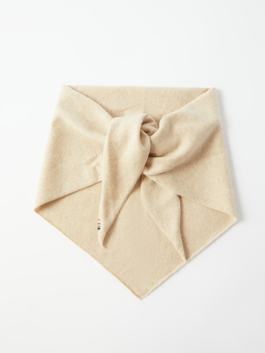 Beige No.35 stretch-cashmere bandana | Extreme Cashmere
