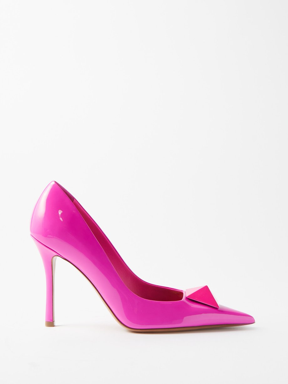 Pink One Stud 100 patent-leather pumps | Valentino | MATCHESFASHION UK