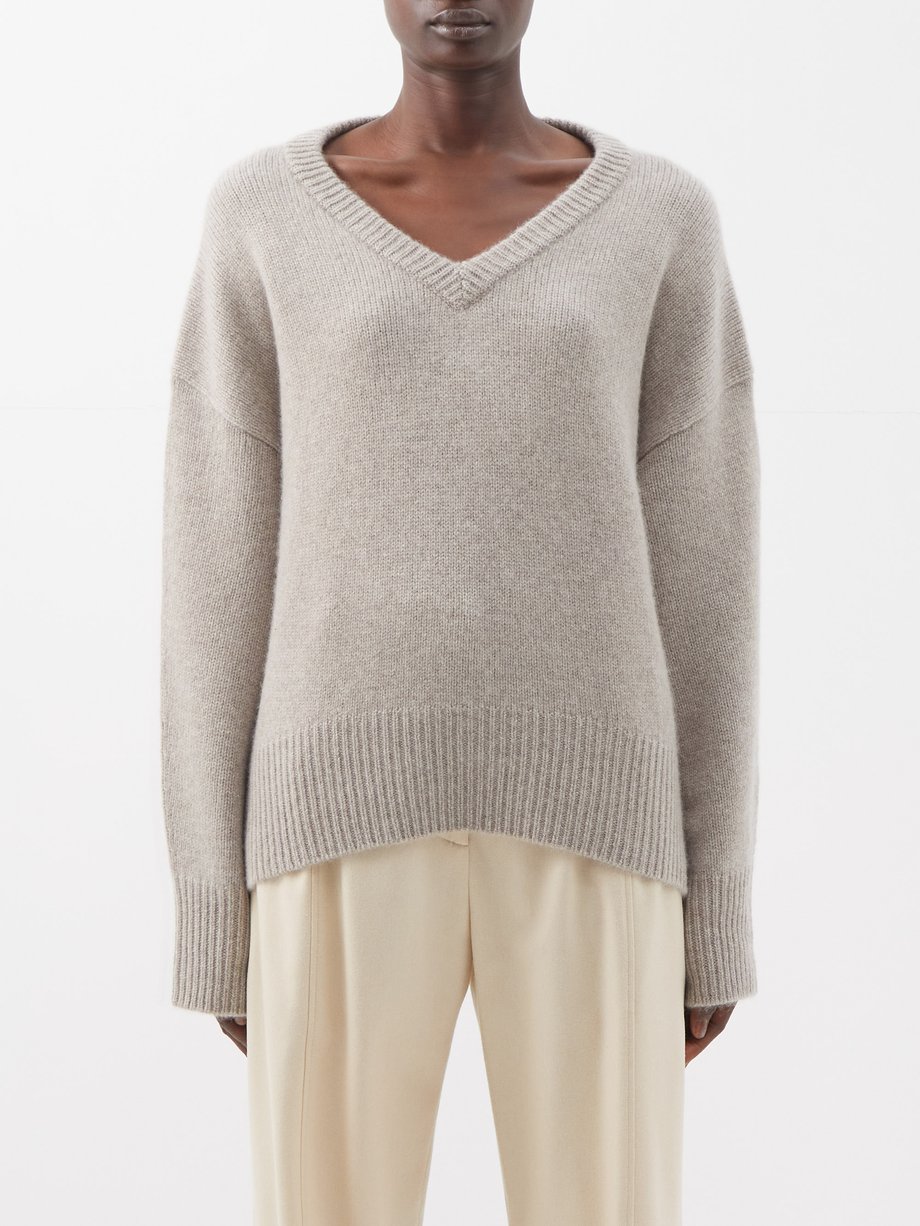 Grey Battersea V-neck cashmere sweater | Arch4 | MATCHESFASHION AU