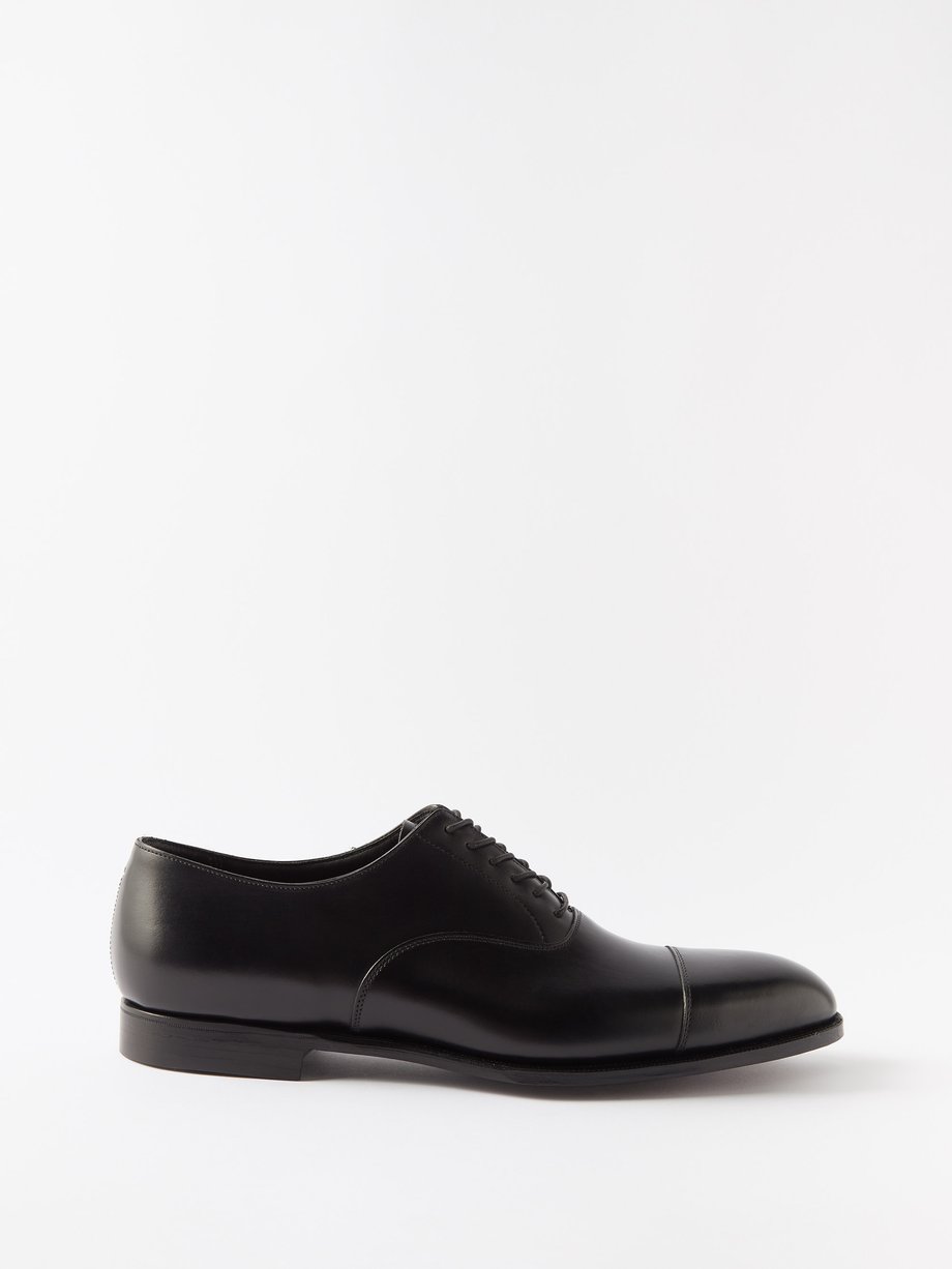 Black Lonsdale leather Oxford shoes | Crockett & Jones | MATCHESFASHION AU
