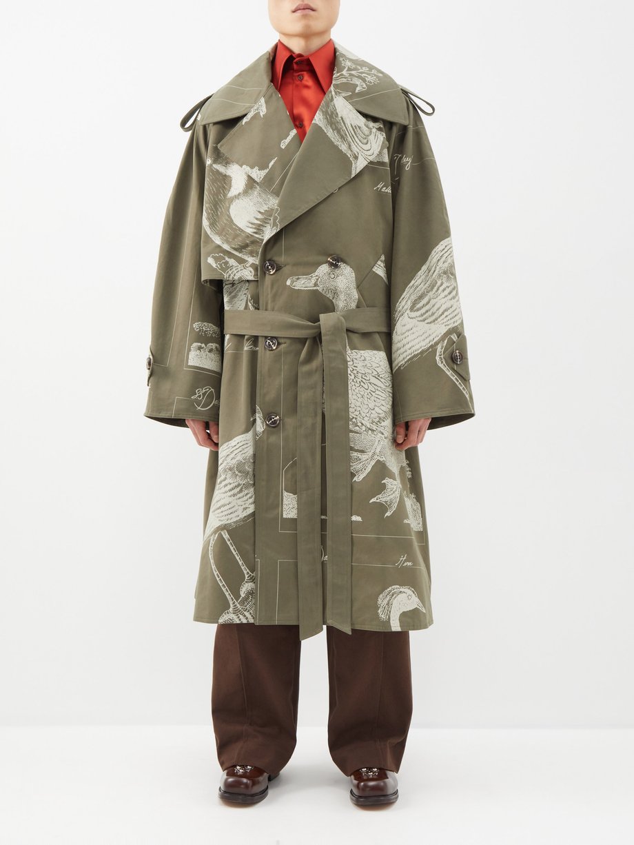 S.S. Daley Green Duck-print cotton-gabardine trench coat | 매치스패션, 모던 ...