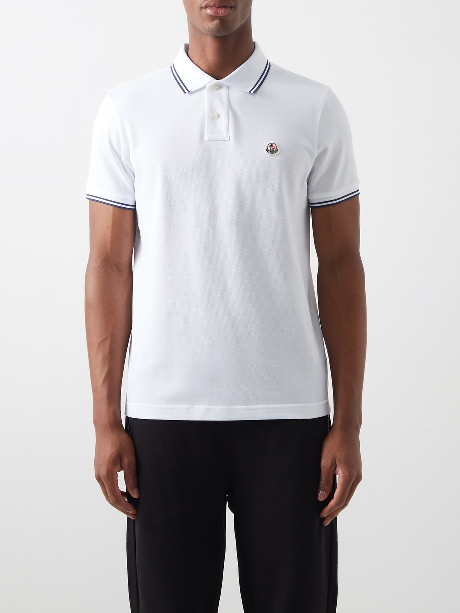 Ownership Insist Amount of money White Logo-patch cotton-piqué polo shirt | Moncler | MATCHESFASHION US
