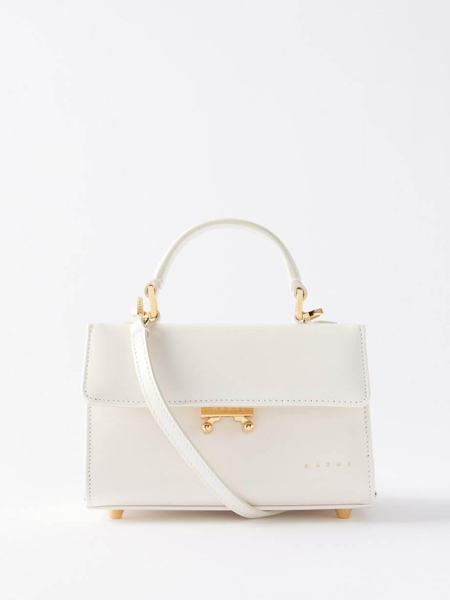 Marni WHITE Relativity leather top handle bag | 매치스패션, 모던 럭셔리 온라인 쇼핑