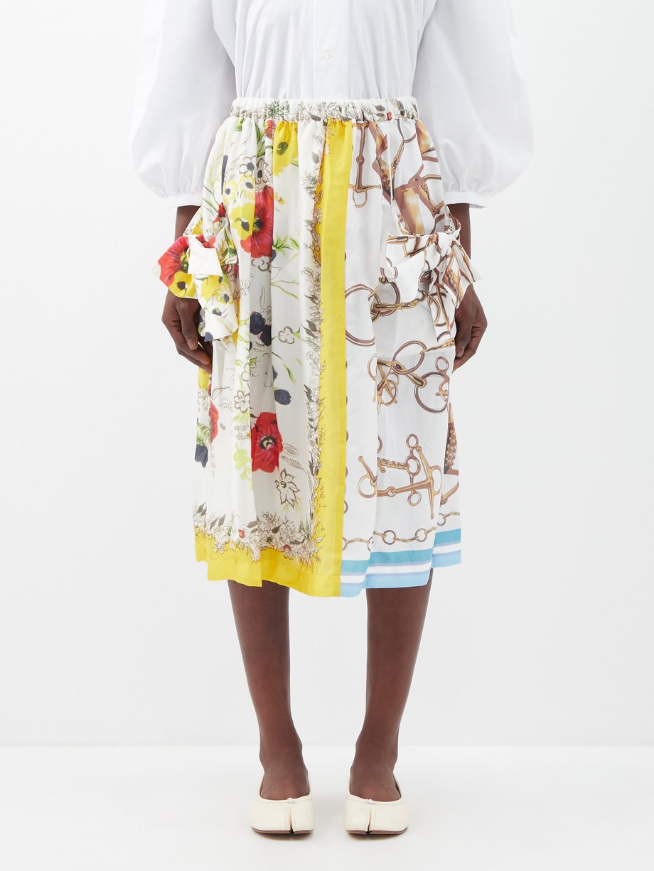Comme des Garçons Girl Yellow Bows printed crepe midi skirt | 매치스패션, 모던 ...
