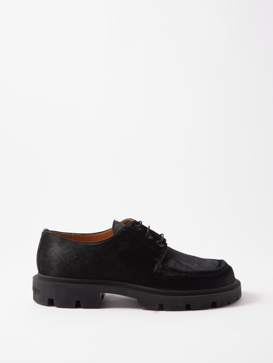 Black Lugged-sole calf-hair Derby shoes | Maison Margiela | MATCHESFASHION  UK