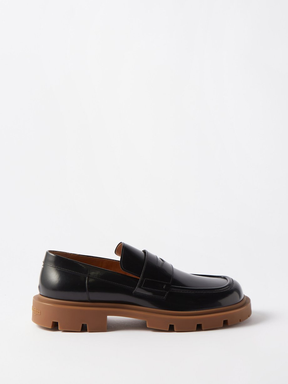 Ivy lugged-sole leather loafers Black Maison Margiela | MATCHESFASHION FR