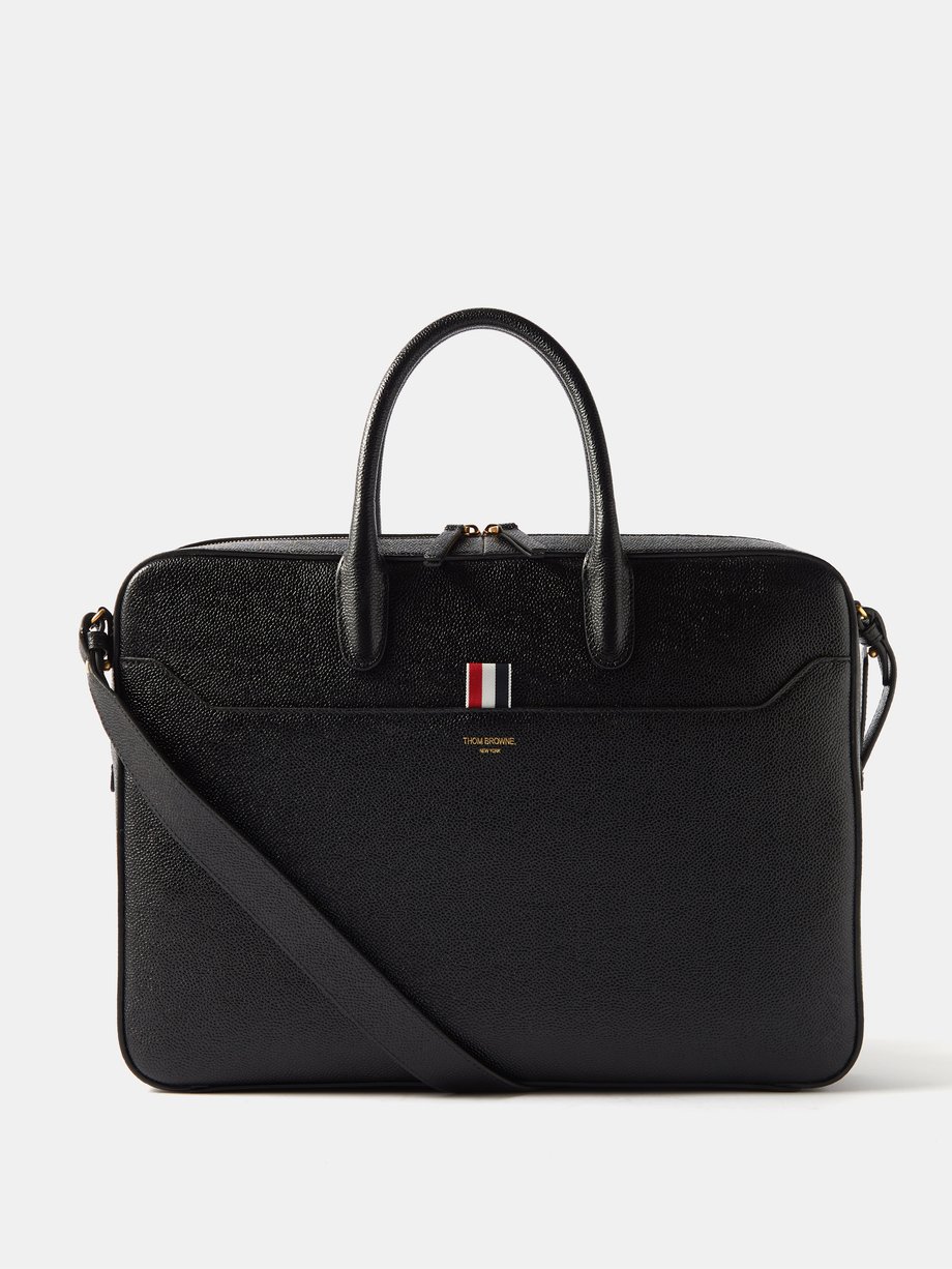 Black Grainedleather briefcase Thom Browne MATCHESFASHION AU