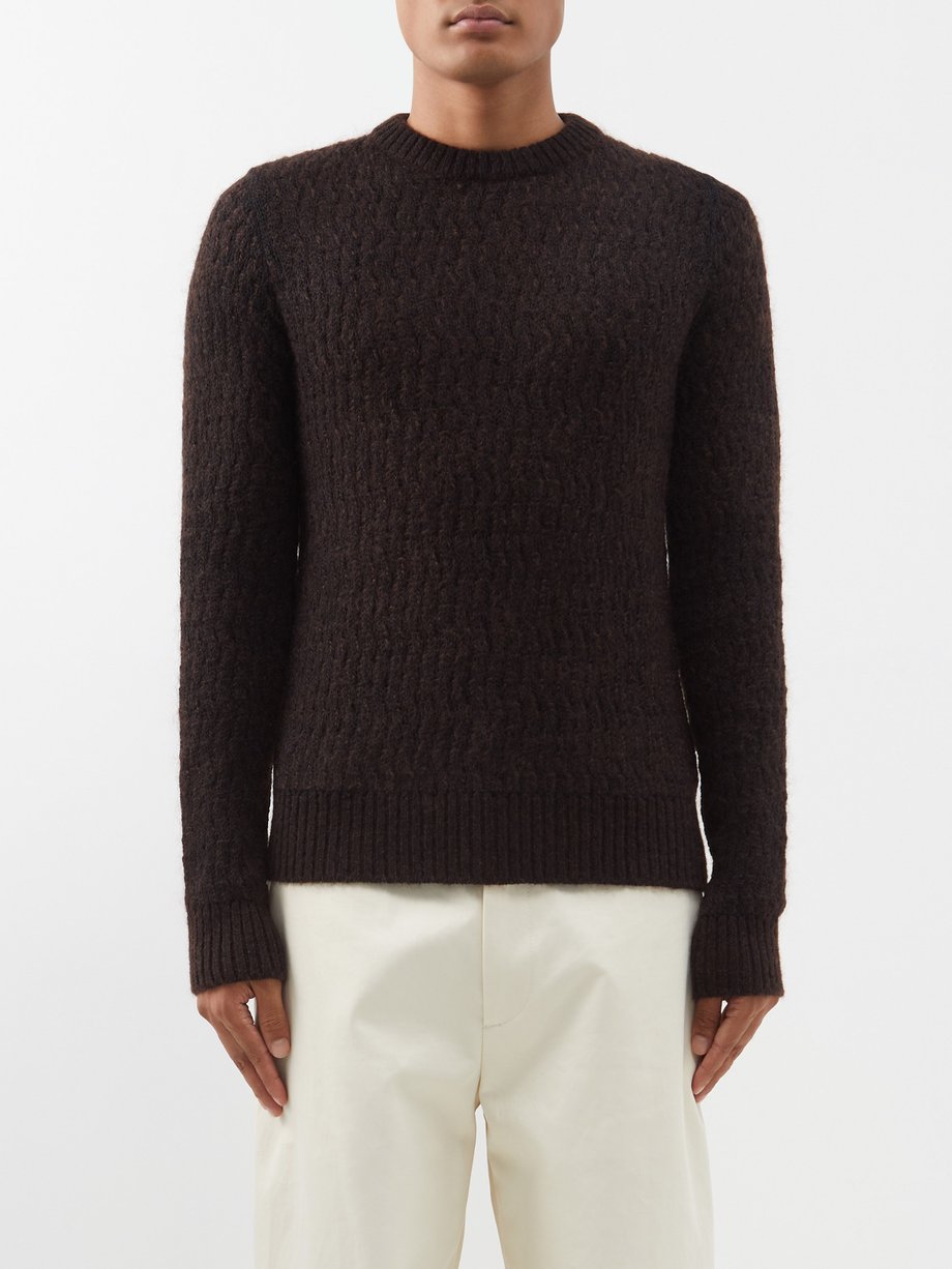 Bottega Veneta Brown Crew-neck ribbed wool-blend sweater | 매치스패션, 모던 ...