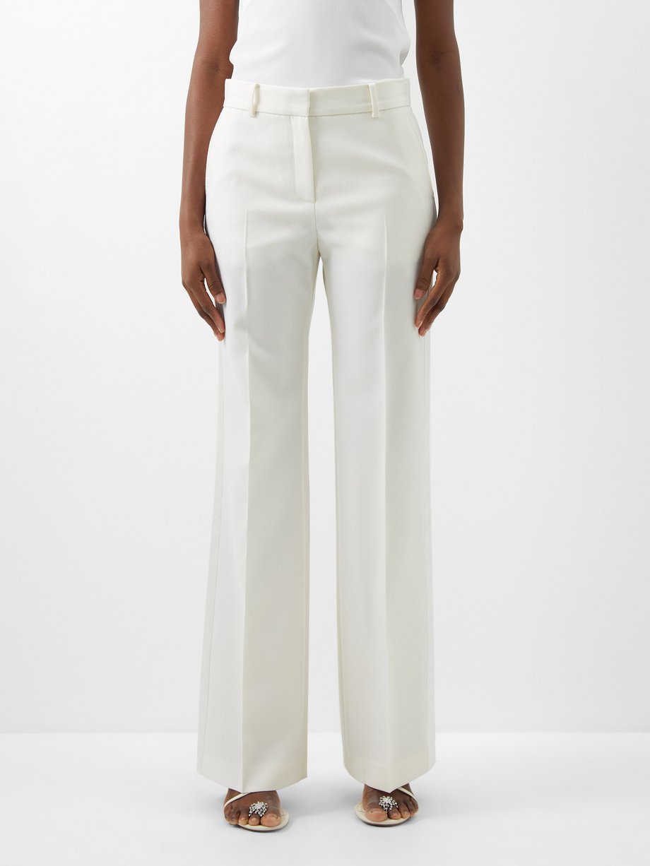 High-waisted wool tuxedo trousers White Bella Freud | MATCHESFASHION FR