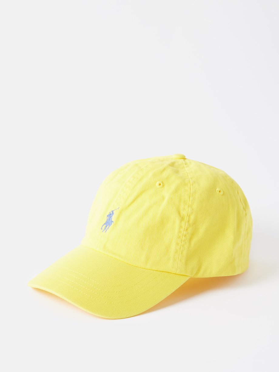 Polo Ralph Lauren Yellow Logo-embroidered cotton-twill baseball cap ...