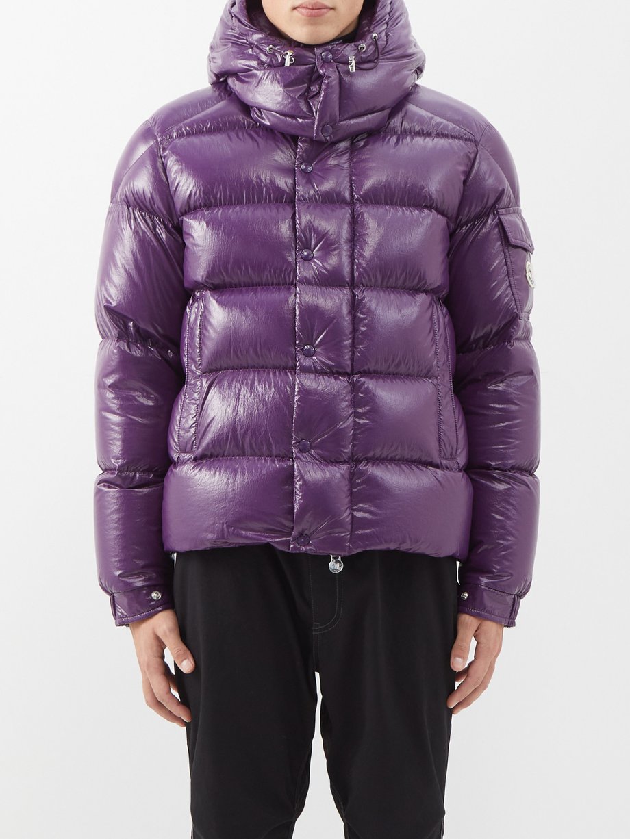 Moncler Moncler Maya 70 hooded nylon down coat Purple｜MATCHESFASHION（マッ ...