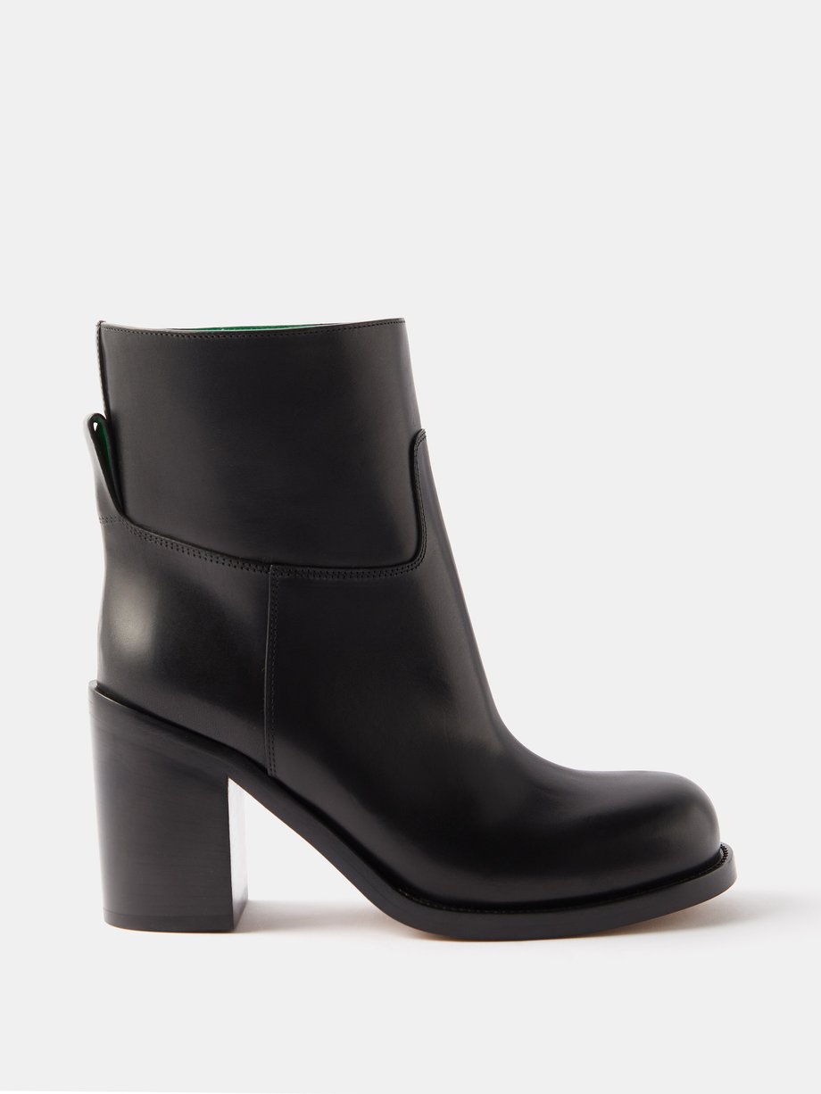Black Block-heel leather ankle boots | Bottega Veneta | MATCHESFASHION US