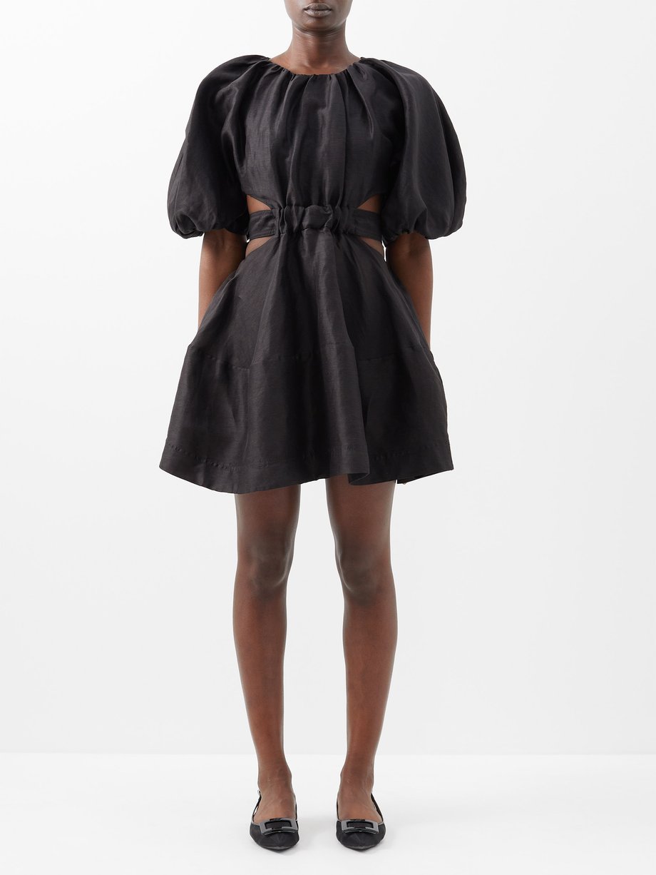 Aje Black Mimosa cutout linen-blend dress | 매치스패션, 모던 럭셔리 온라인 쇼핑