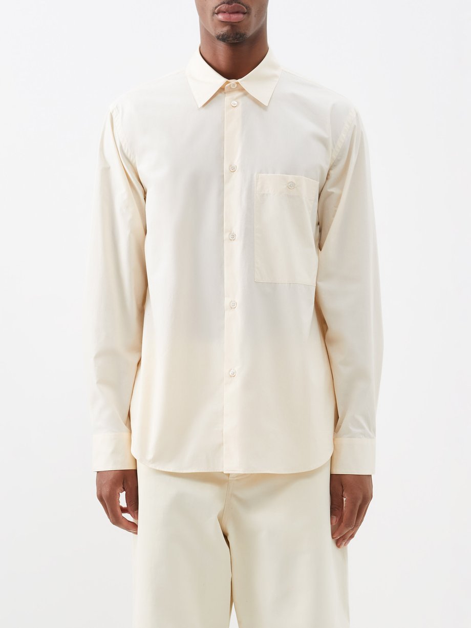 White Chest-pocket cotton-poplin shirt | Studio Nicholson ...