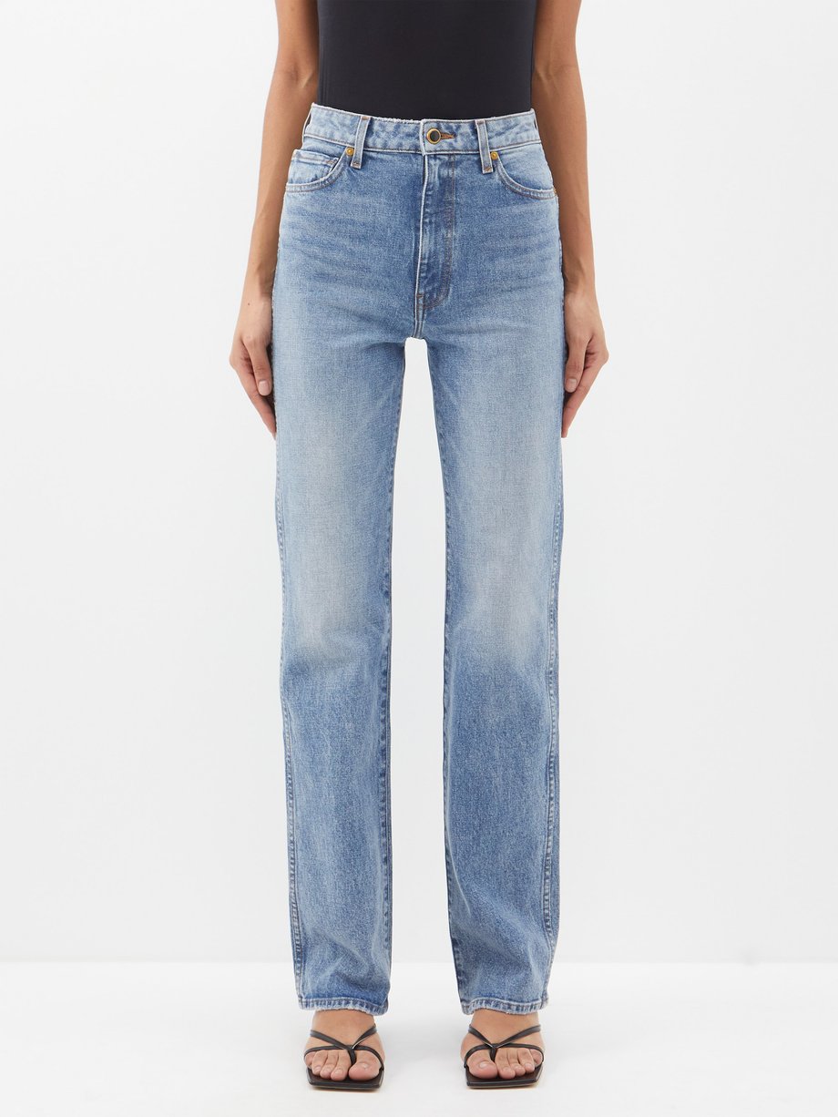 Blue Danielle high-rise straight-leg jeans | Khaite | MATCHESFASHION UK