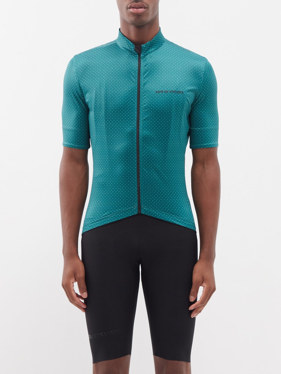 Green Fleurette zipped mesh cycling jacket | Café Du Cycliste ...