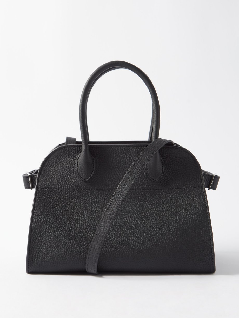 The Row Black Margaux 17 grained-leather bag | 매치스패션, 모던 럭셔리 온라인 쇼핑
