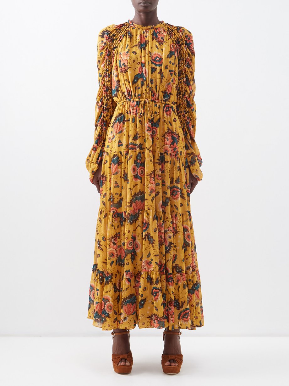 Ulla Johnson Ulla Johnson Noelle floral-print silk-crepe de Chine dress ...