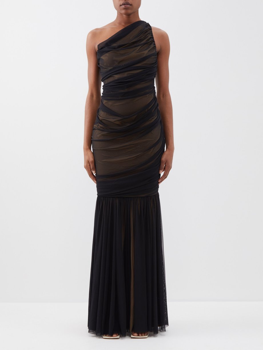 Diana mesh fishtail gown Black Norma Kamali | MATCHESFASHION FR