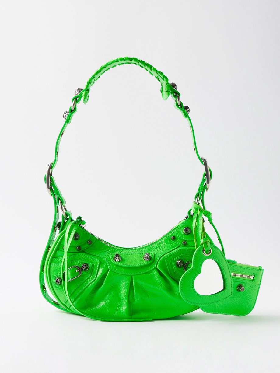 Green Le Cagole XS leather shoulder bag | Balenciaga | MATCHESFASHION UK