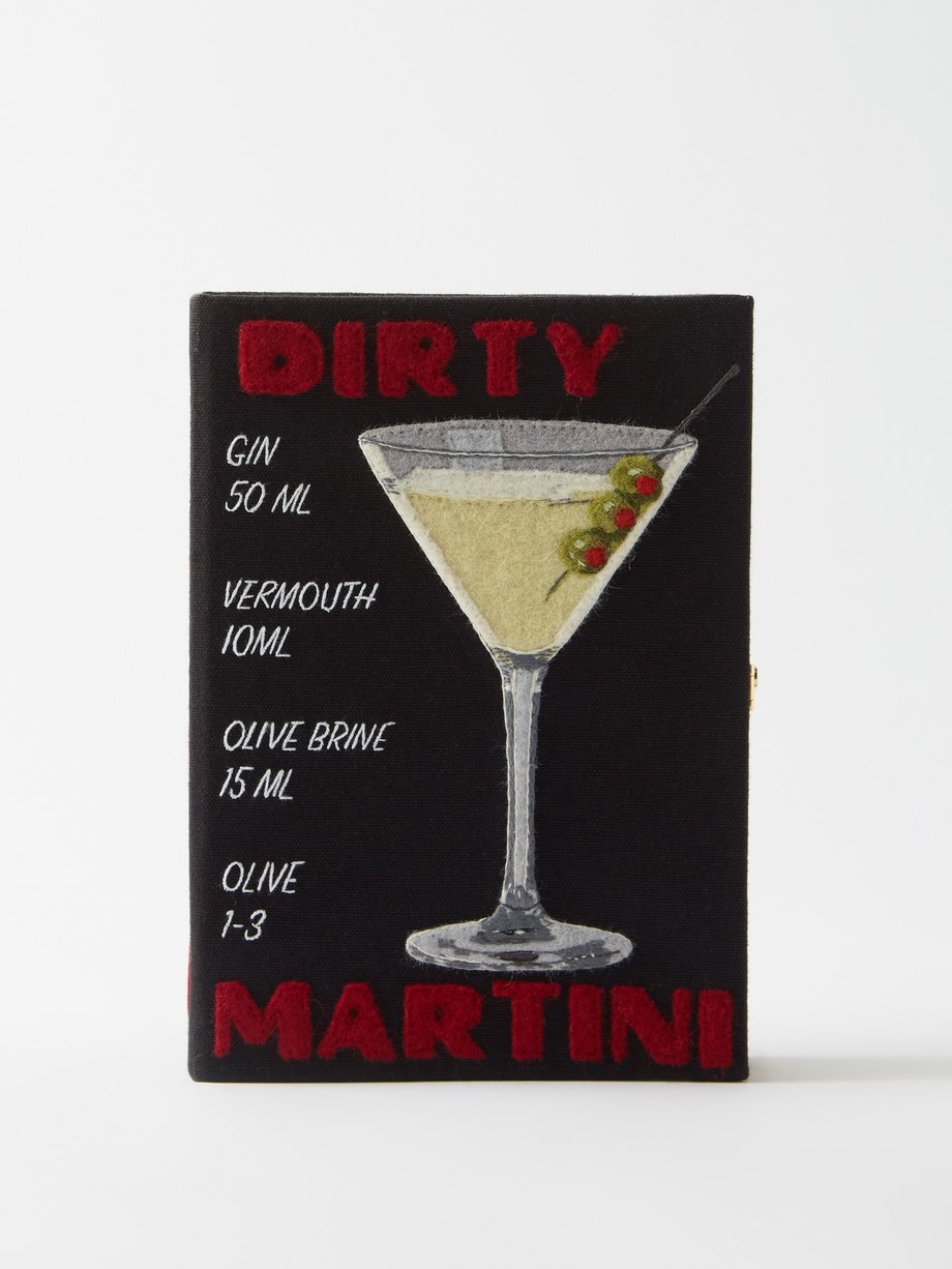 Black multi Dirty Martini embroidered book clutch bag | Olympia Le-Tan ...