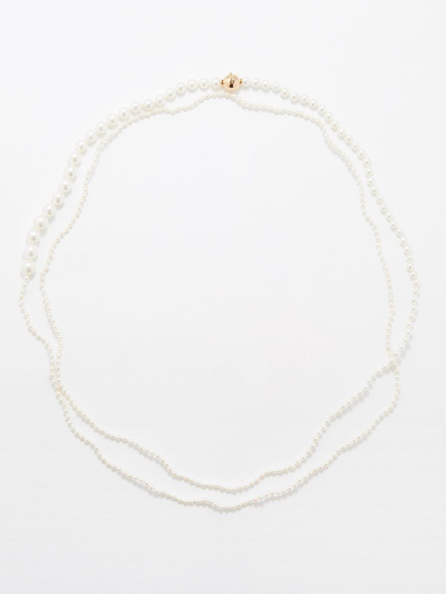 Gold Jardin de Peggy pearl & 14kt gold necklace | Sophie Bille Brahe ...