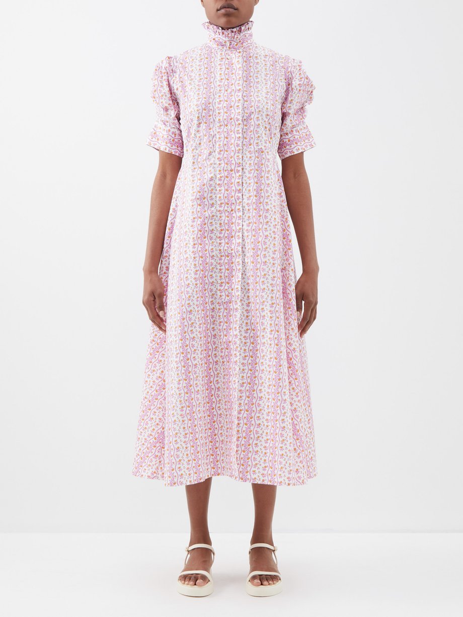 Thierry Colson Thierry Colson Venetia floral-print cotton dress Pink ...