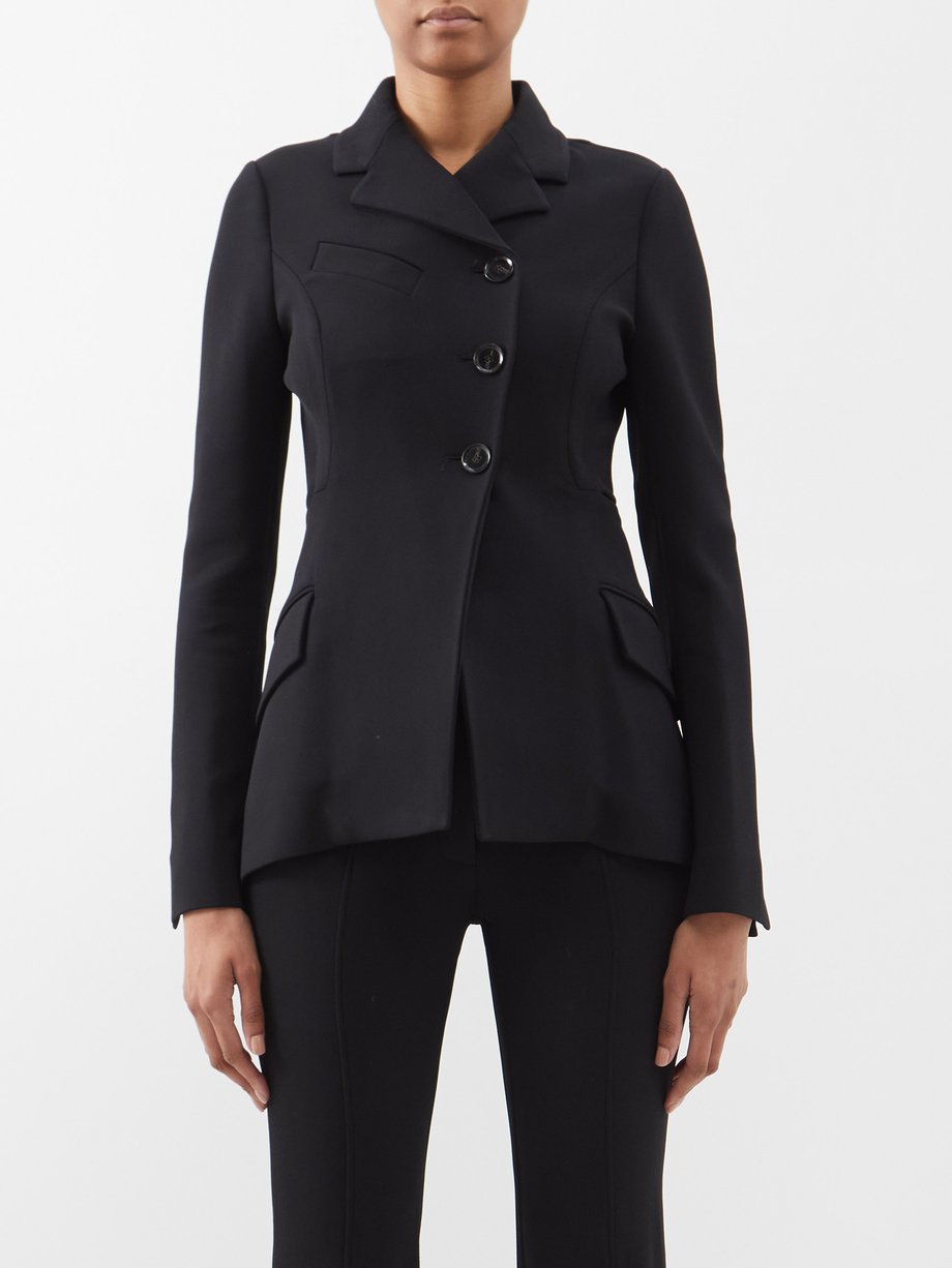 Black Tie-back stretch-crepe blazer | Proenza Schouler | MATCHESFASHION AU