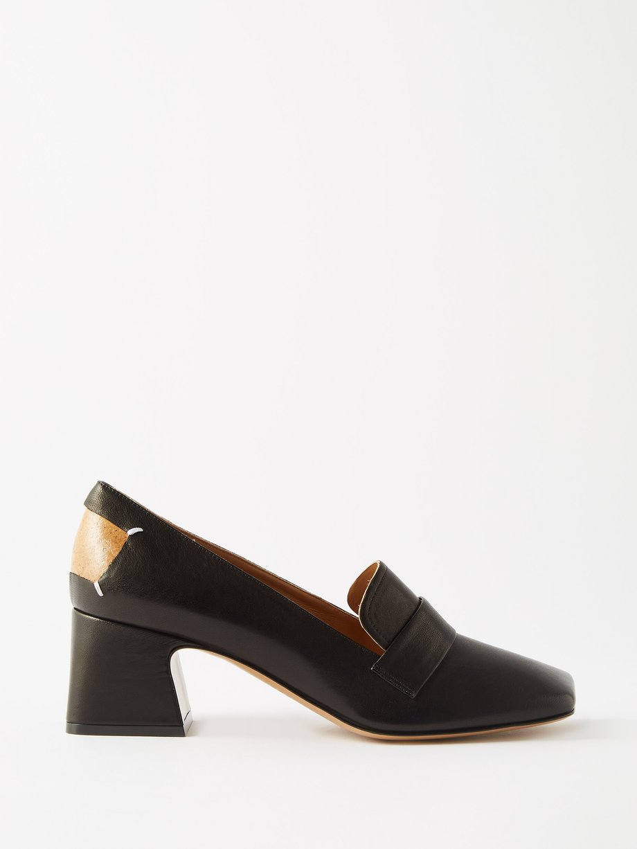 Maison Margiela Black Four stitches leather pumps | 매치스패션, 모던 럭셔리 온라인 쇼핑