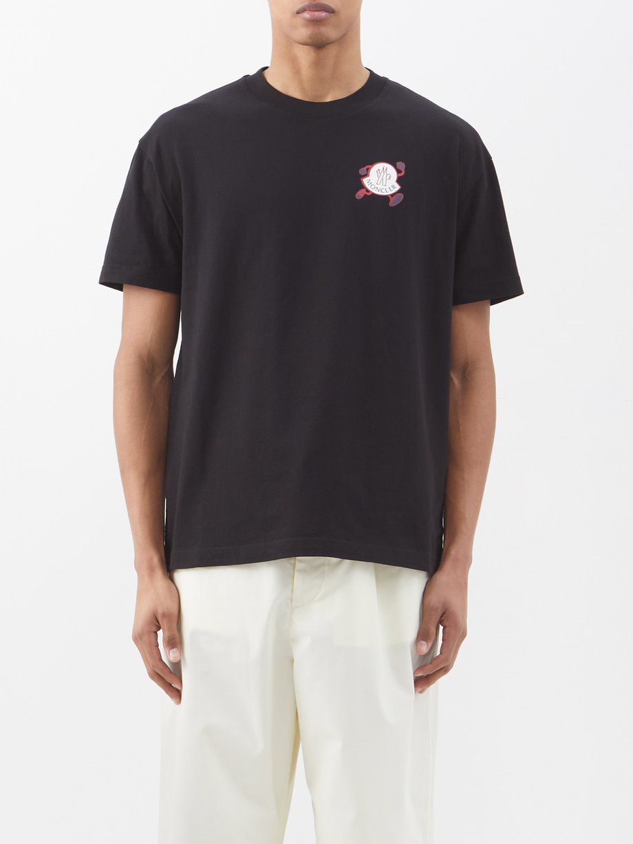 Black Logo-print cotton-jersey T-shirt | Moncler | MATCHESFASHION AU