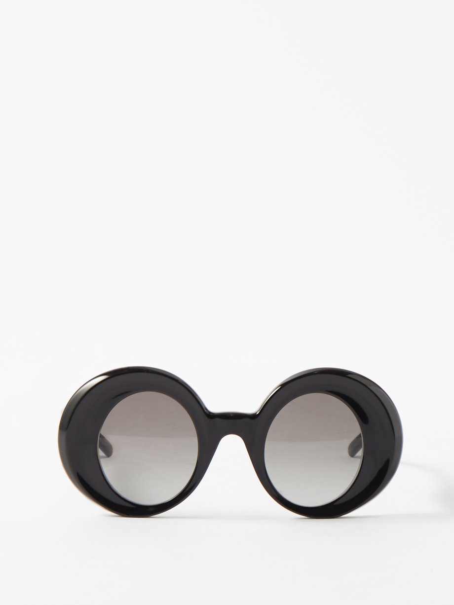 Black Oversized Round Acetate Sunglasses Loewe Matchesfashion Au 