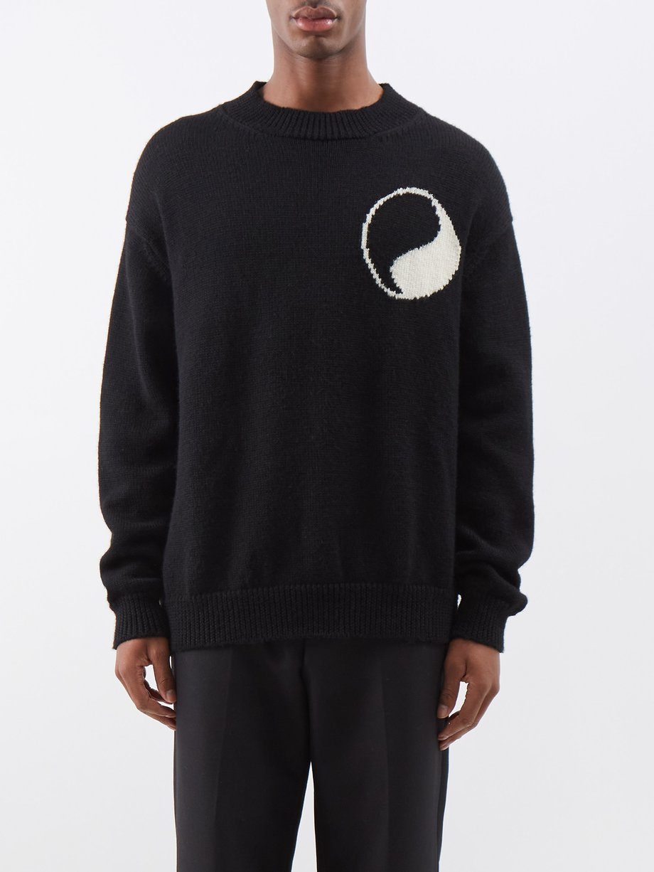 OUR LEGACY Our Legacy Work Shop Yin Yang-intarsia wool sweater Black ...