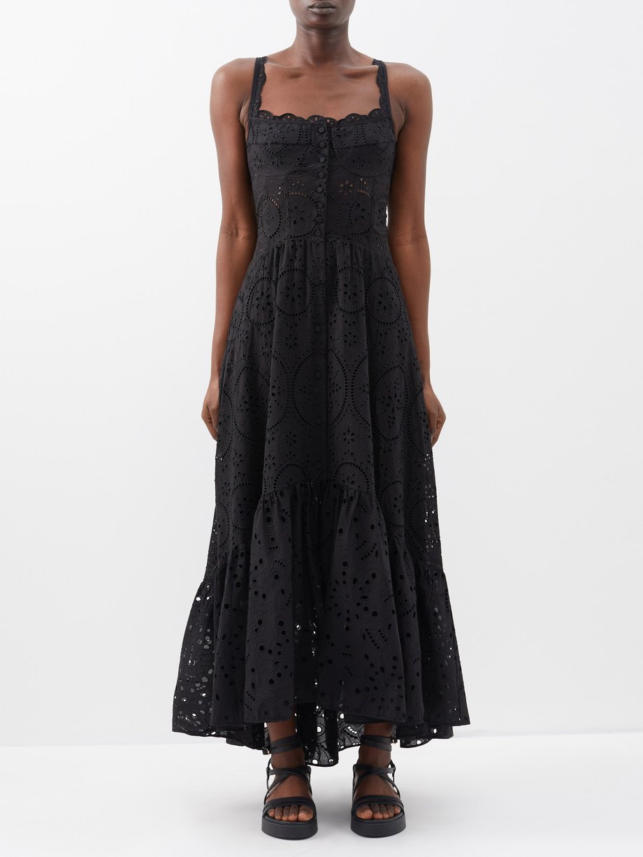 Charo Ruiz Black Irene broderie-anglaise maxi dress | 매치스패션, 모던 럭셔리 온라인 쇼핑