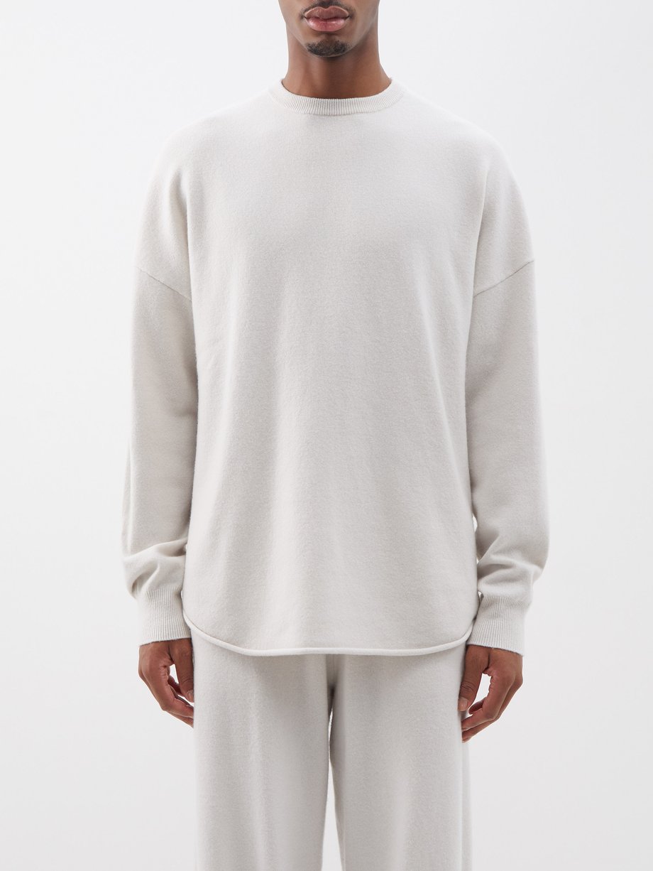 White No.53 Crew Hop stretch-cashmere sweater | Extreme Cashmere ...