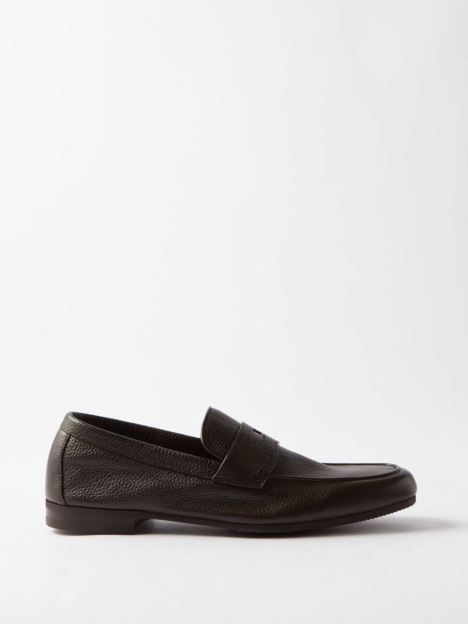 MATCHESFASHION Men Shoes Flat Shoes Loafers Dark Brown Thorne Penny-strap Leather Loafers Mens 