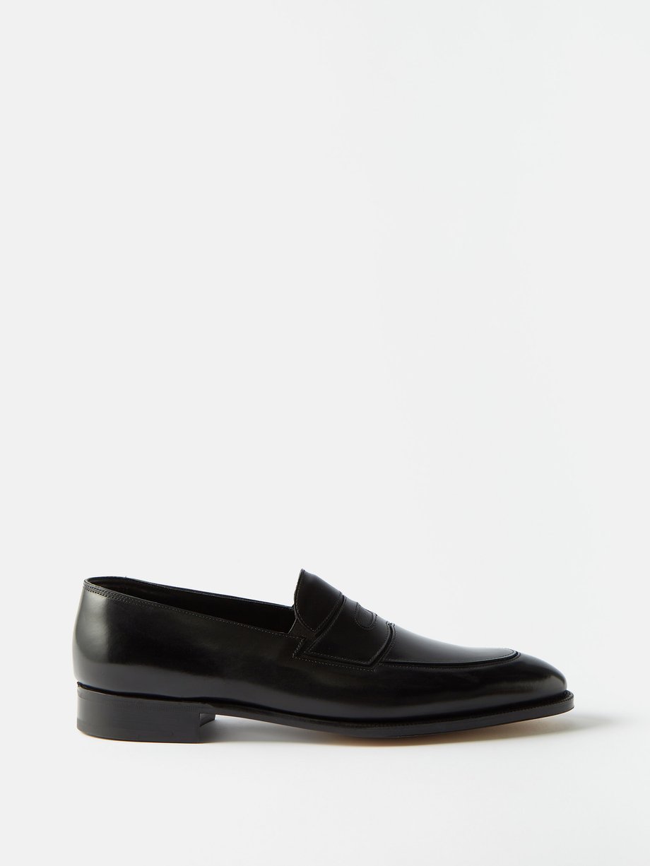 Black Montgomery leather Oxford loafers | John Lobb | MATCHESFASHION US