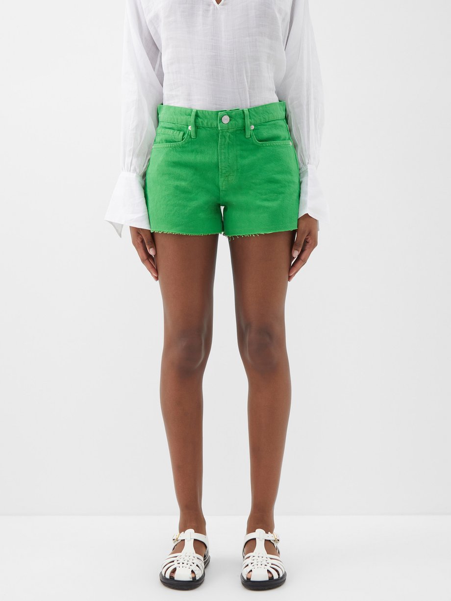 Le Brigette denim shorts Green FRAME | MATCHESFASHION FR