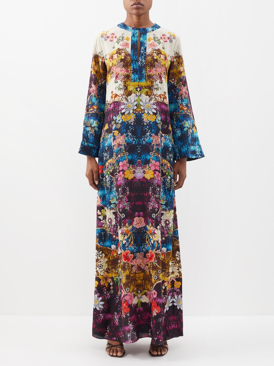 Mary Katrantzou Print Collins sequin and floral-print silk gown | 매치스패션 ...