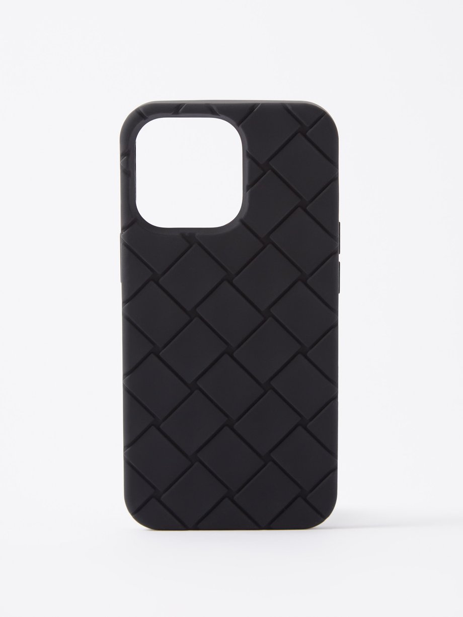 Black Intrecciato-rubber iPhone® 13 Pro case | Bottega Veneta