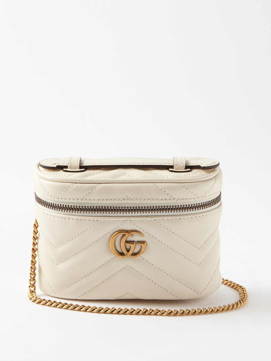 Gucci White GG Marmont Vanity mini leather cross-body bag | 매치스패션, 모던 ...