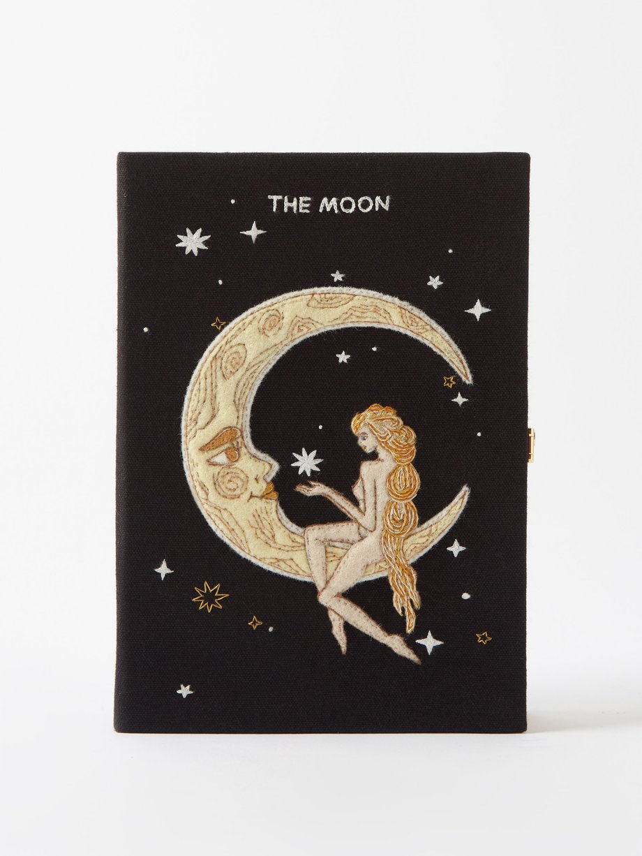 Olympia Le-Tan Black The Moon Tarot embroidered book clutch bag | 매치스패션 ...