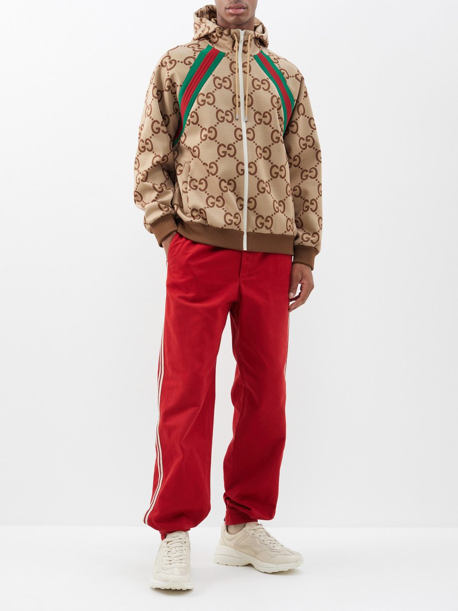Beige GG-print shell hooded jacket | Gucci | MATCHESFASHION UK