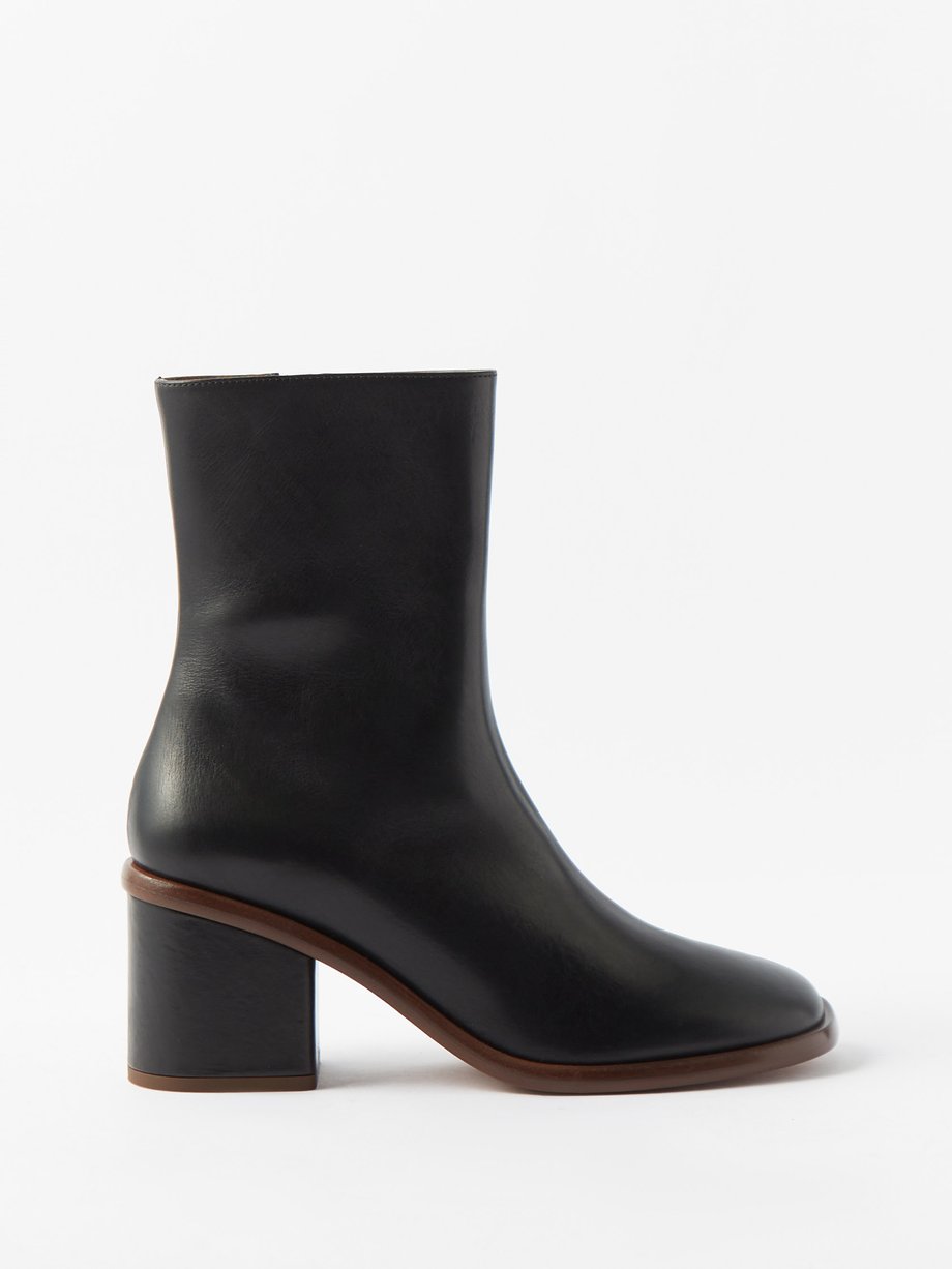 Chloé Black Meganne block-heel leather ankle boots | 매치스패션, 모던 럭셔리 온라인 쇼핑