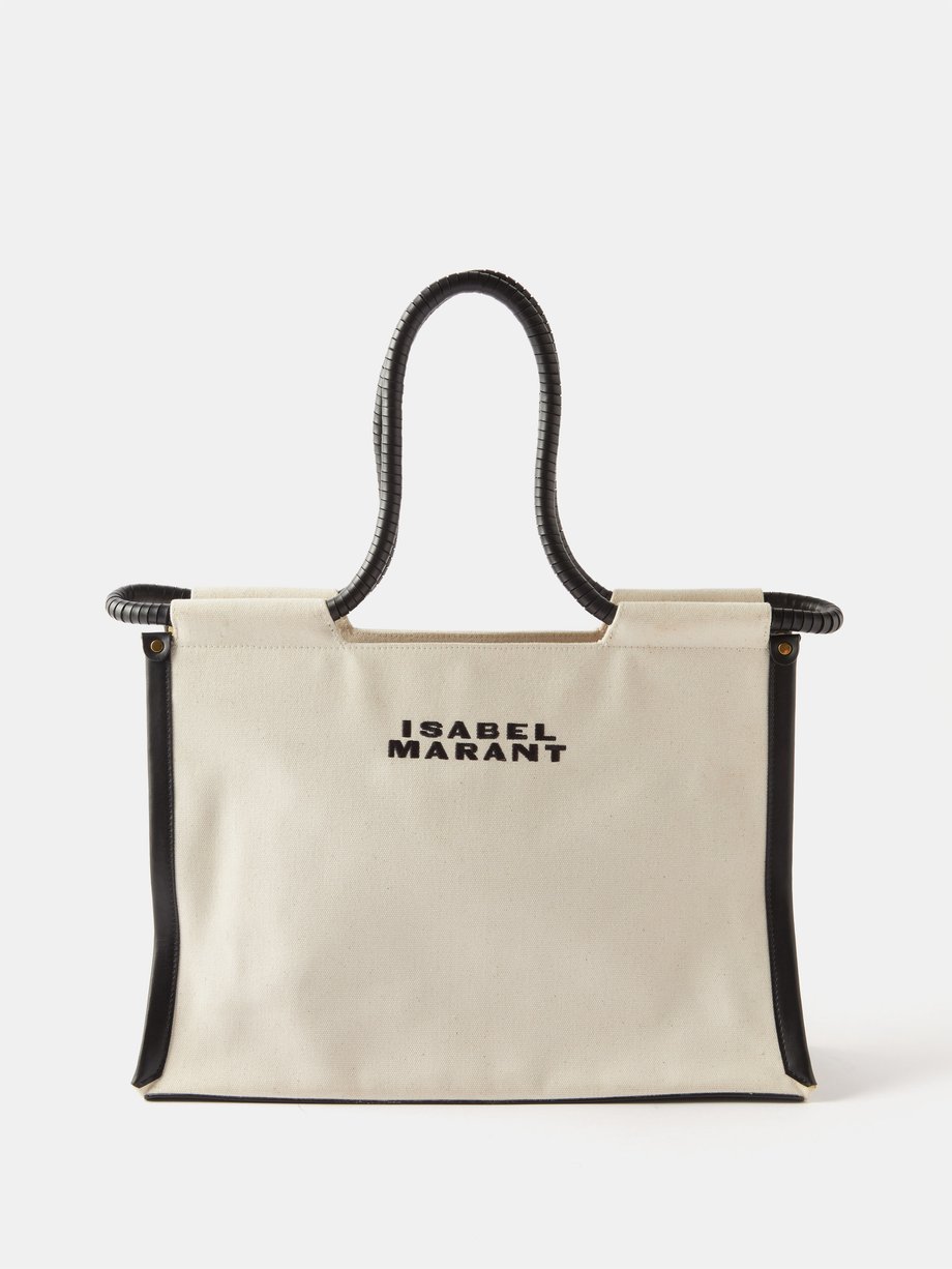 Isabel Marant Neutral Toledo embroidered-logo canvas tote bag | 매치스패션 ...