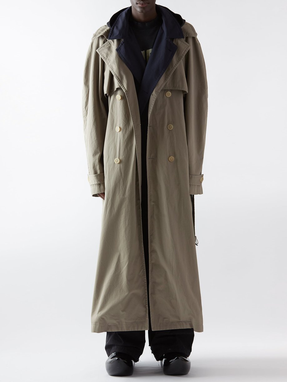 Balenciaga Balenciaga Oversized twill trench coat Beige｜MATCHESFASHION ...