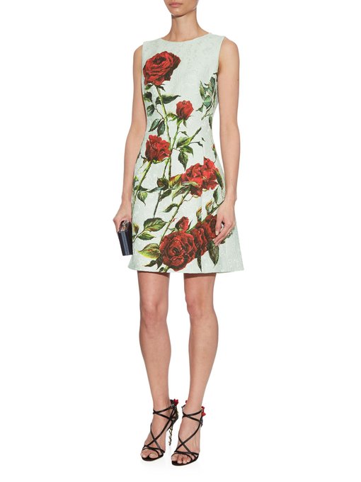 Floral-jacquard crossover-back dress | Dolce & Gabbana | MATCHESFASHION UK