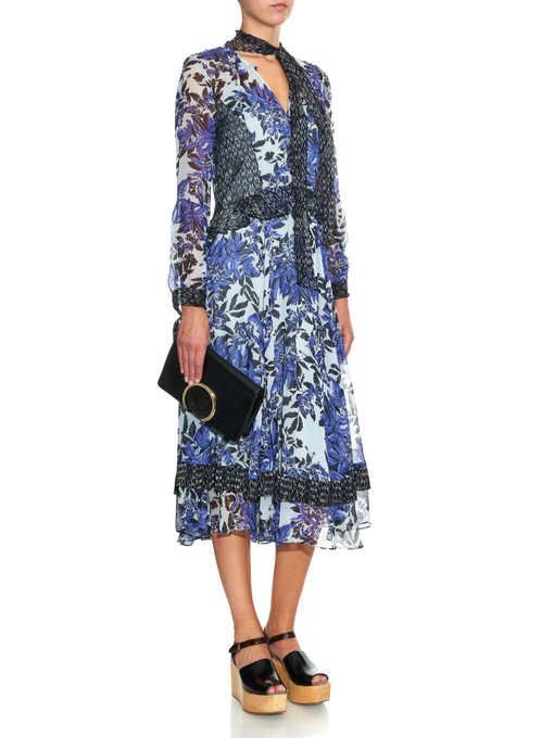 Flame floral silk-chiffon dress | Rebecca Taylor | MATCHESFASHION UK